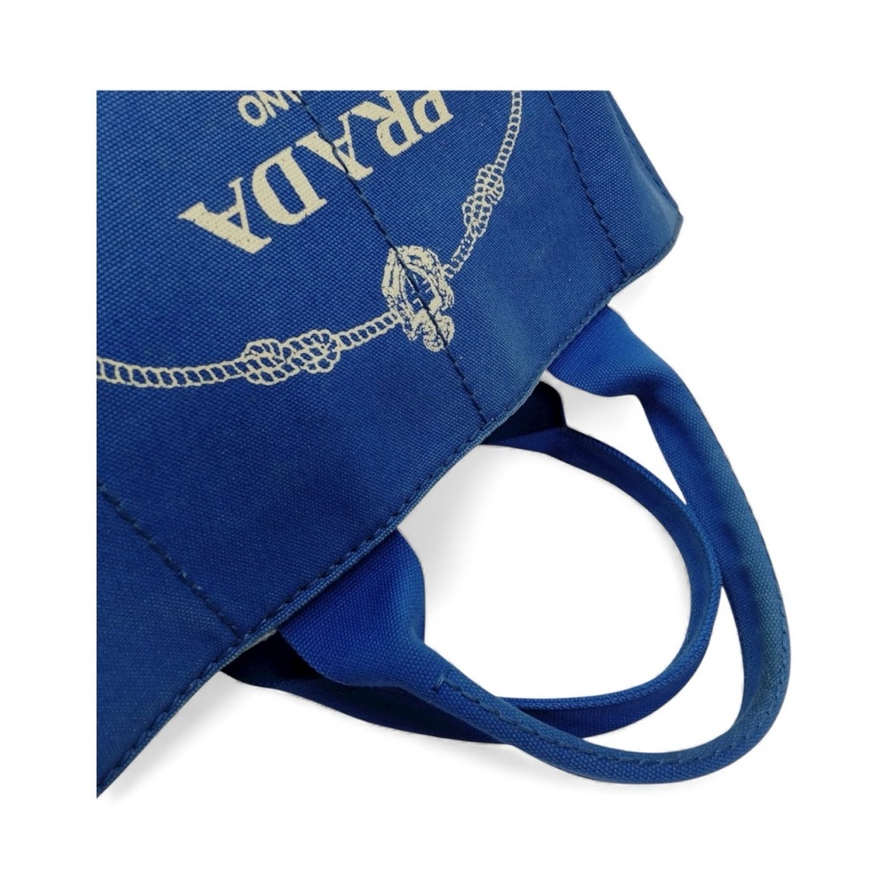 🚨SOLD🚨Prada Blue Canvas Canapa Tote Bag - Picture 4 of 9